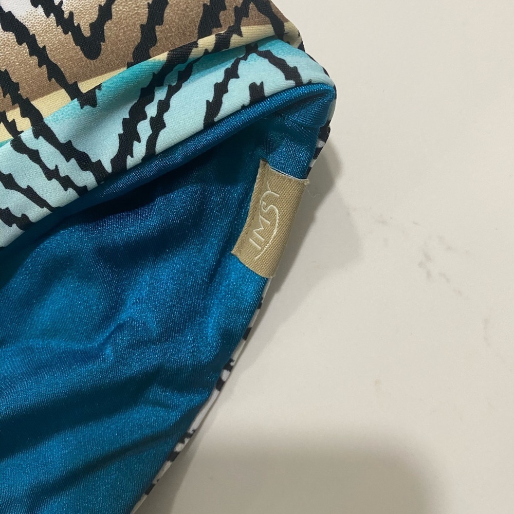 Imsy Chevron Patterned Blue One Piece Swimsuit Re… - image 2